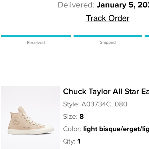 Chuck Taylor All Star Earthy Neutrals leather high top sneakers size 7.5 - Picture 4 of 16